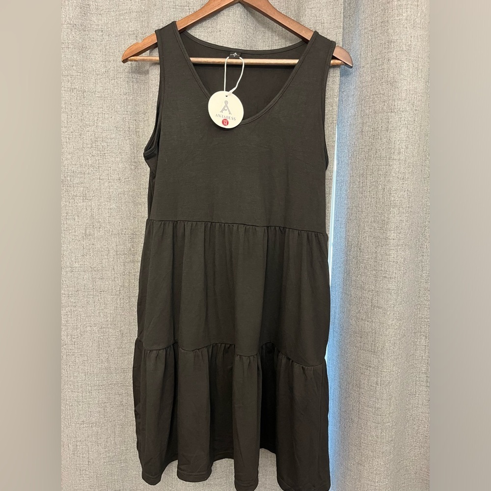 ANRABESS Womens Casual Tank Dress Sleeveless V Neck T Shirt Sundress Medium - Picture 9 of 11